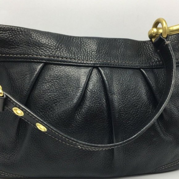 Coach 12917 Hamptons Black Pebbled Leather Hobo Shoulder Bag Purse MSRP $348 - Picture 8 of 8